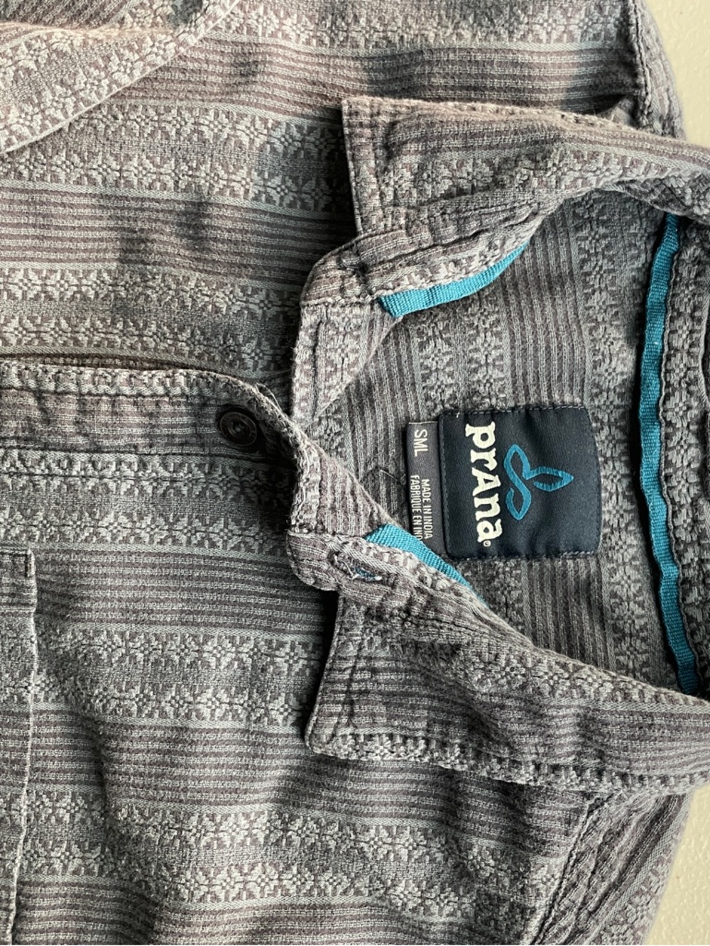 Prana Short-Sleeve Button-Up Shirt in Charcoal Gray - Picture 3 of 10